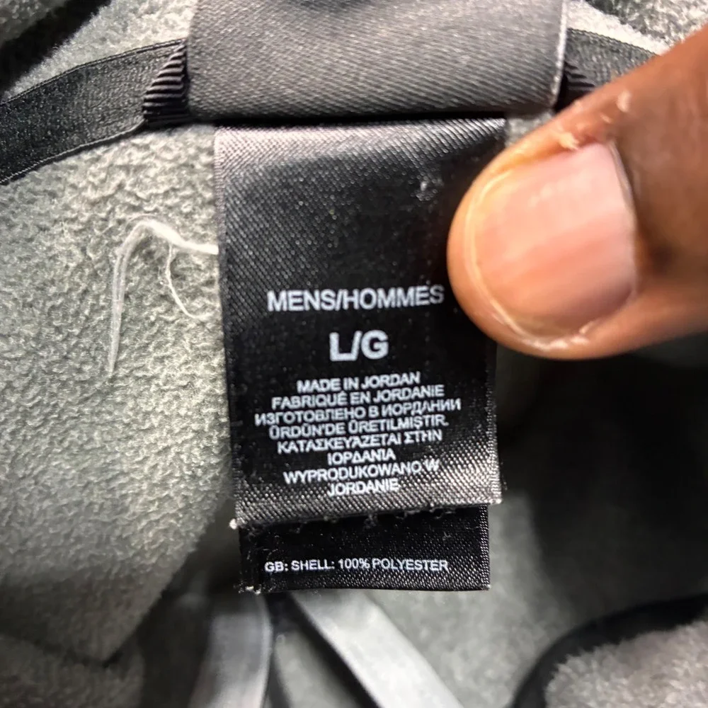 The North Face Mens L Gray 1/4 Zip Fleece Pullover Hiking Outdoor TNF